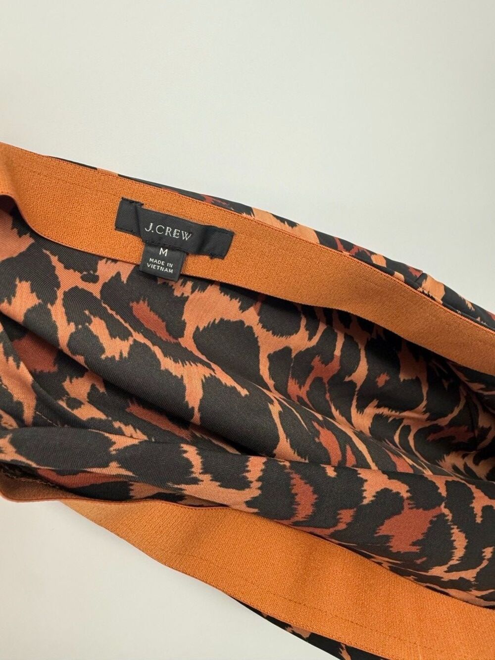 J.Crew AR486 Leopard Pull-On Slip Midi Skirt Womens M Brown Black Fall 2020 - Picture 5 of 11